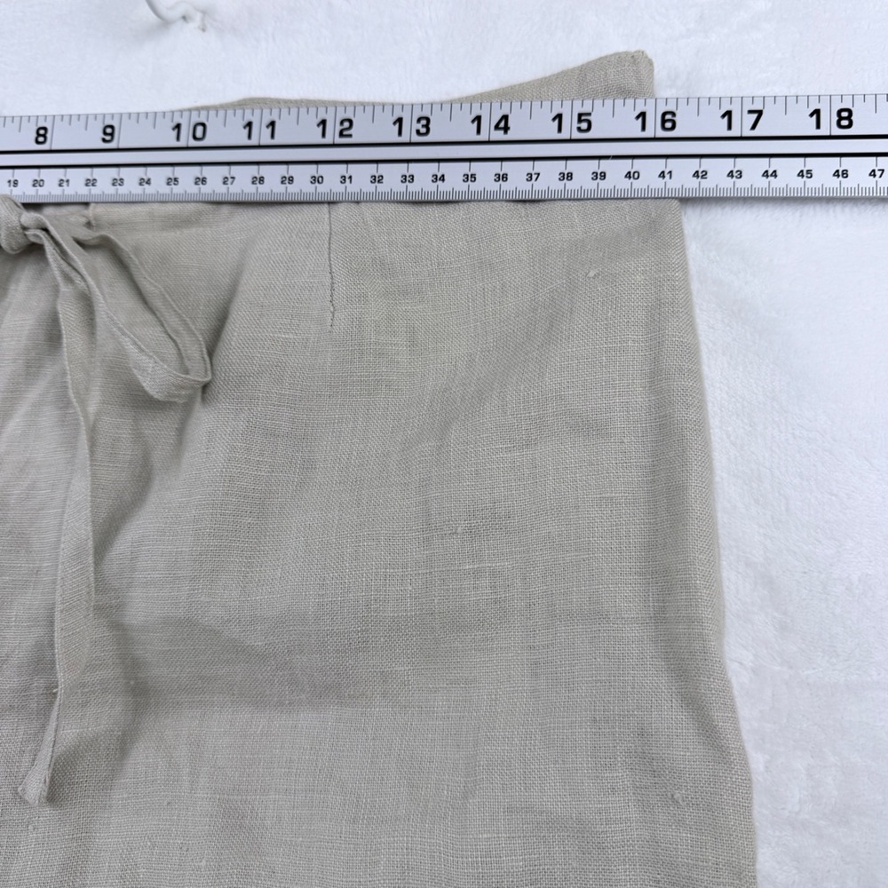 Uniform John Paul Richard Pants Linen Drawstring Wide Leg Tan Size 10 - Picture 3 of 7